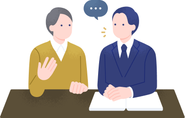 相談者の話を聞く行政書士